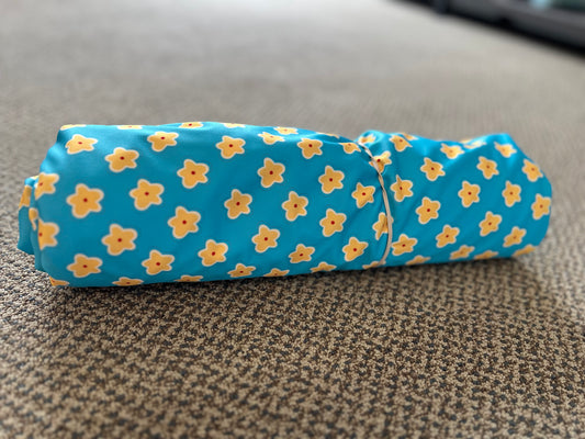 PUL-1 Mil weight--TURQUOISE Flower Patterned--3 yard pieces